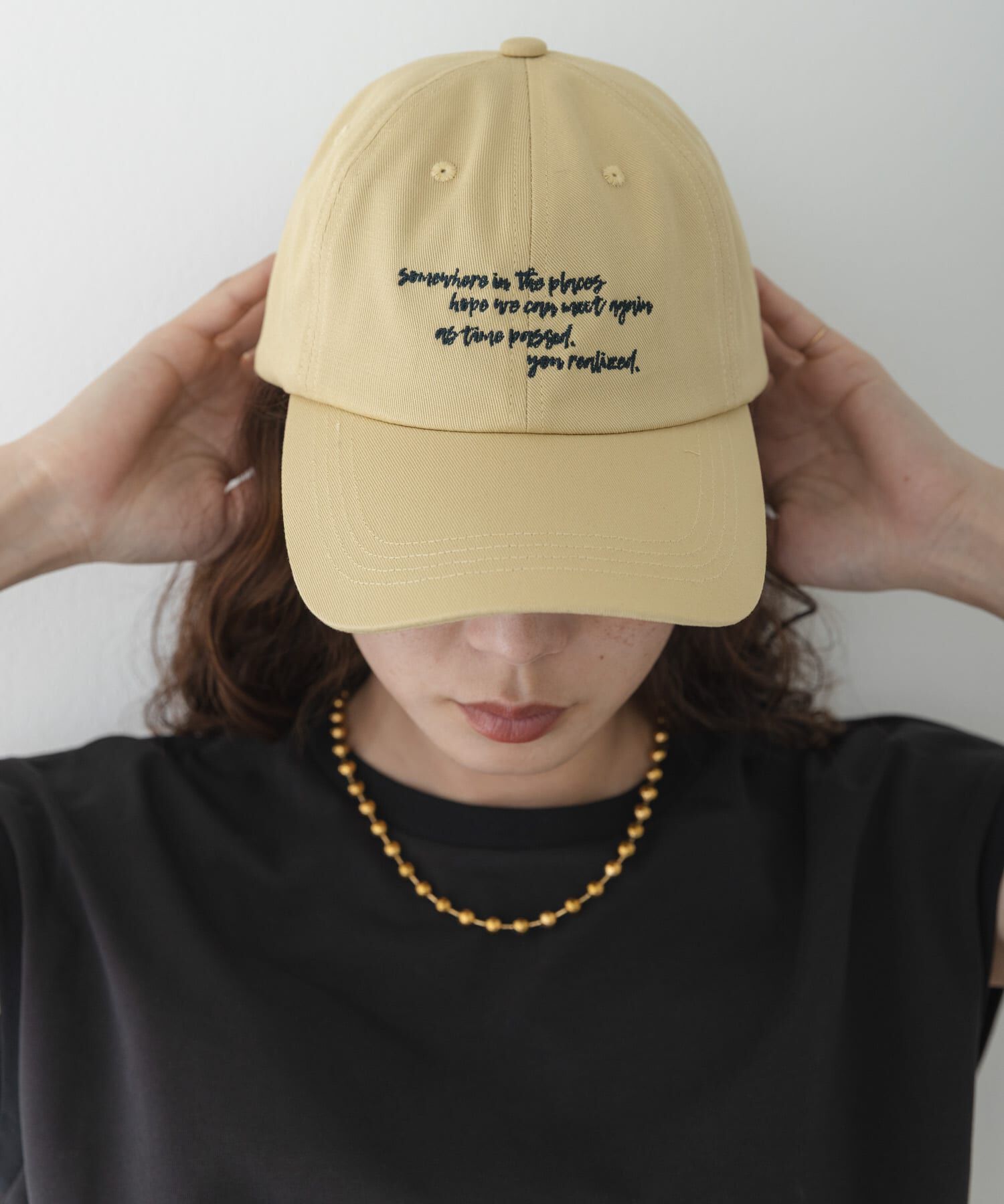 Sonny Label 「エンブロイダリーメッセージキャップ」|キャップ・キャスケット|イエロー
