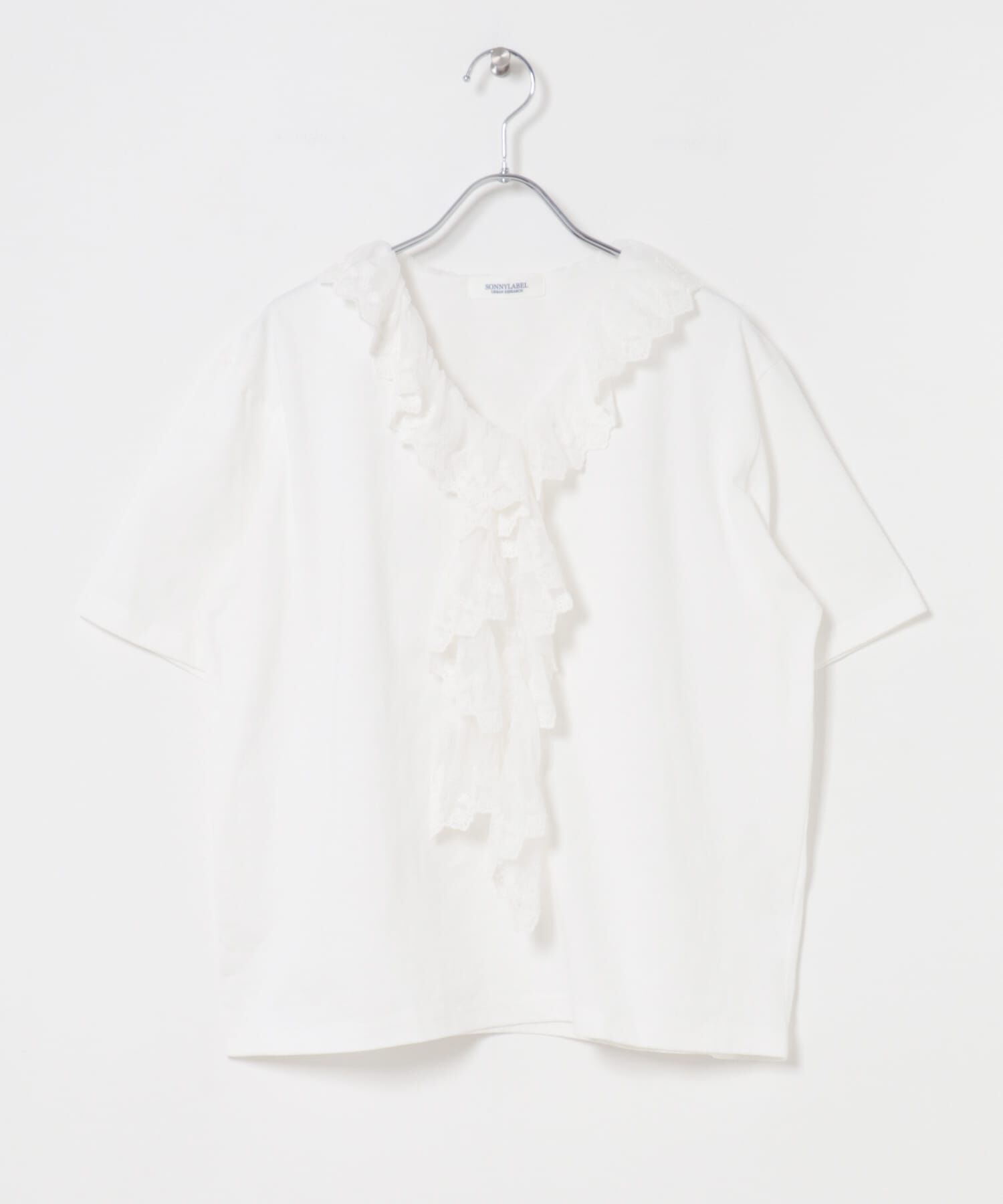 Sonny Label 「Vネックフリルレースカラープルオーバー」|Tシャツ・カットソー|