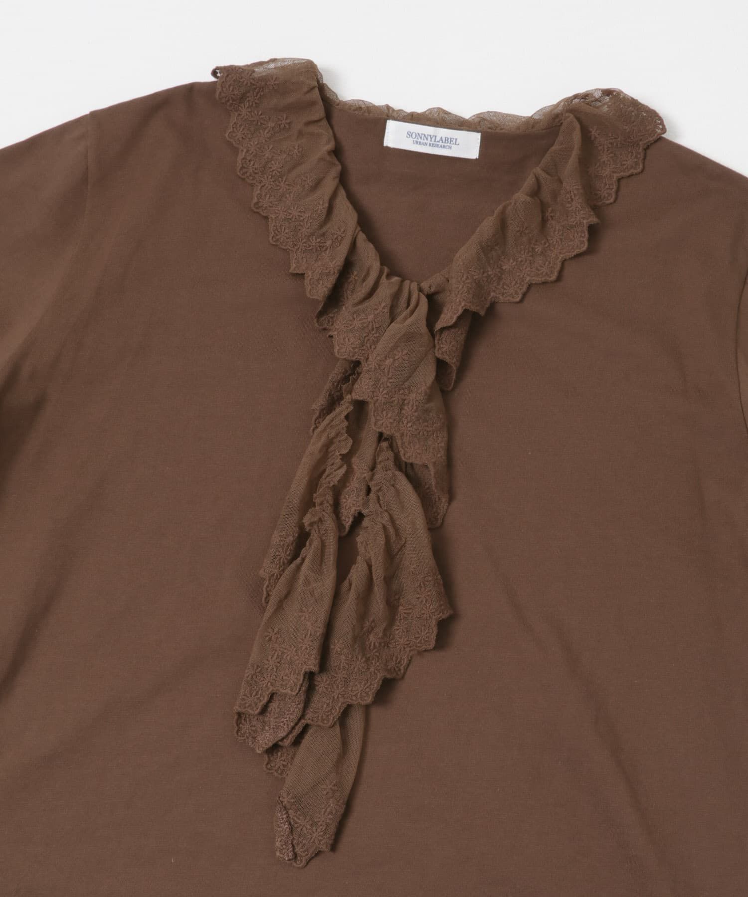 Sonny Label 「Vネックフリルレースカラープルオーバー」|Tシャツ・カットソー|