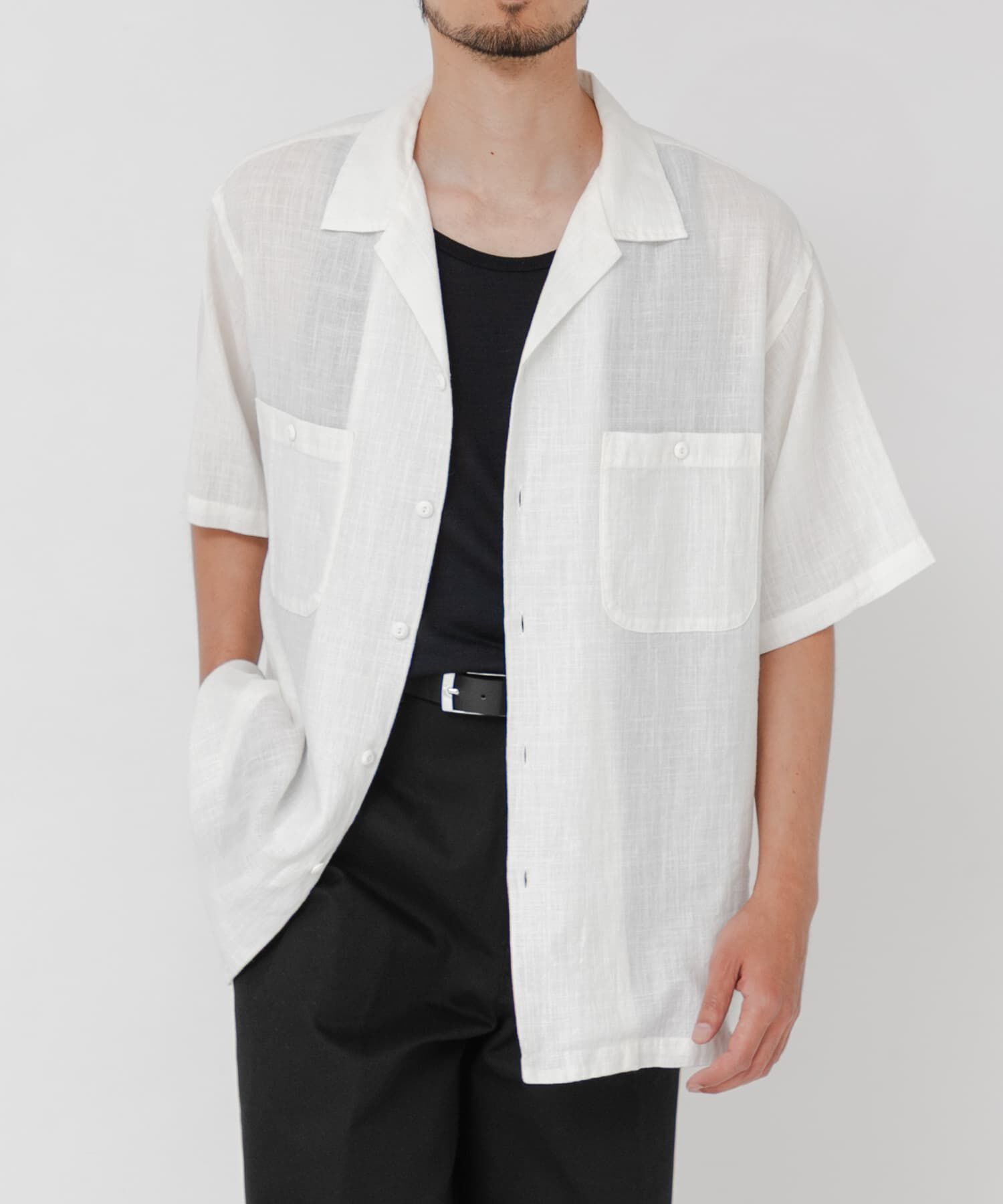 URBAN RESEARCH「SANDWASH LINEN OPEN SHIRTS」|シャツ・ブラウス|ホワイト