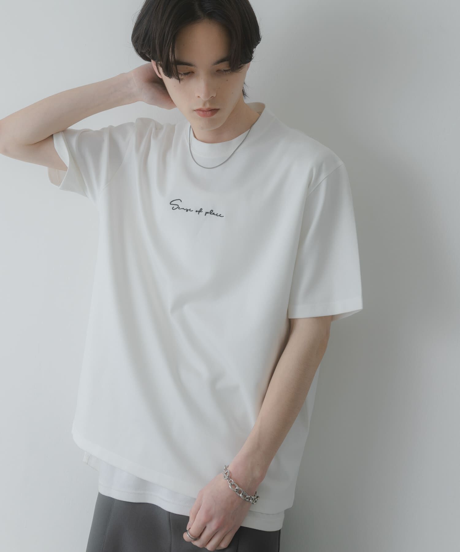 SENSE OF PLACE by URBAN RESEARCH「『一部WEB限定ｶﾗｰ/ﾕﾆｾｯｸｽ』ｼｼｭｳﾎﾟﾝﾁｼｮｰﾄｽﾘｰﾌﾞ」|Tシャツ・カットソー|