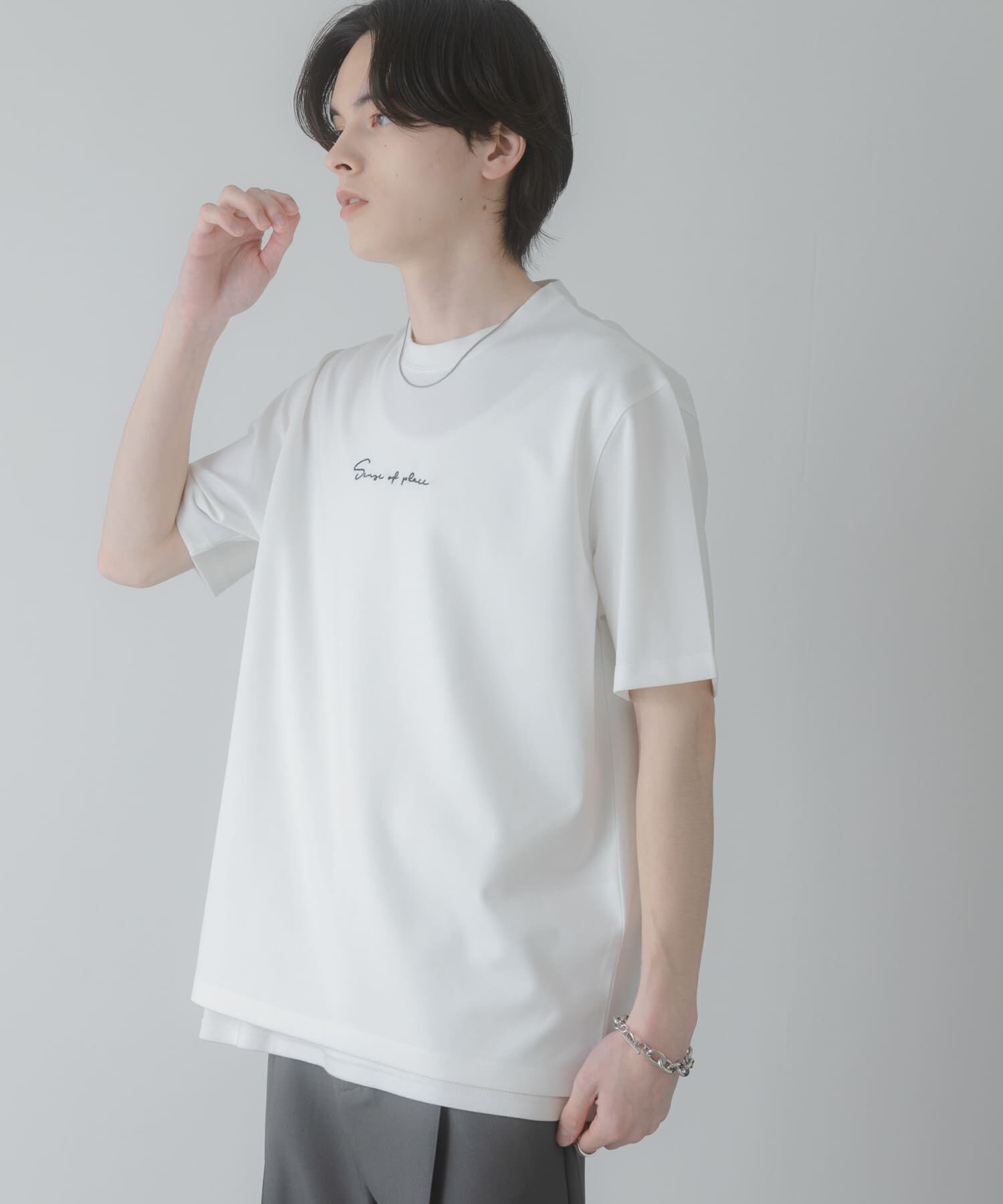 SENSE OF PLACE by URBAN RESEARCH「『一部WEB限定ｶﾗｰ/ﾕﾆｾｯｸｽ』ｼｼｭｳﾎﾟﾝﾁｼｮｰﾄｽﾘｰﾌﾞ」|Tシャツ・カットソー|