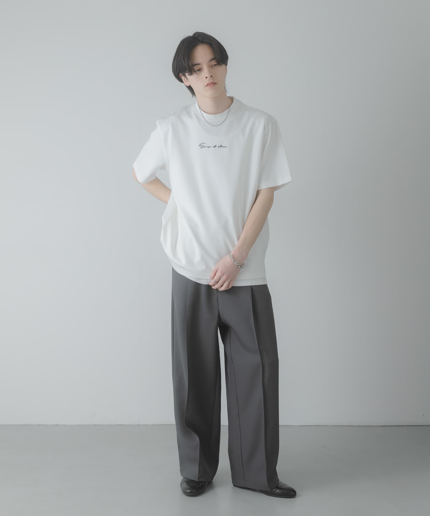 SENSE OF PLACE by URBAN RESEARCH「『一部WEB限定ｶﾗｰ/ﾕﾆｾｯｸｽ』ｼｼｭｳﾎﾟﾝﾁｼｮｰﾄｽﾘｰﾌﾞ」|Tシャツ・カットソー|
