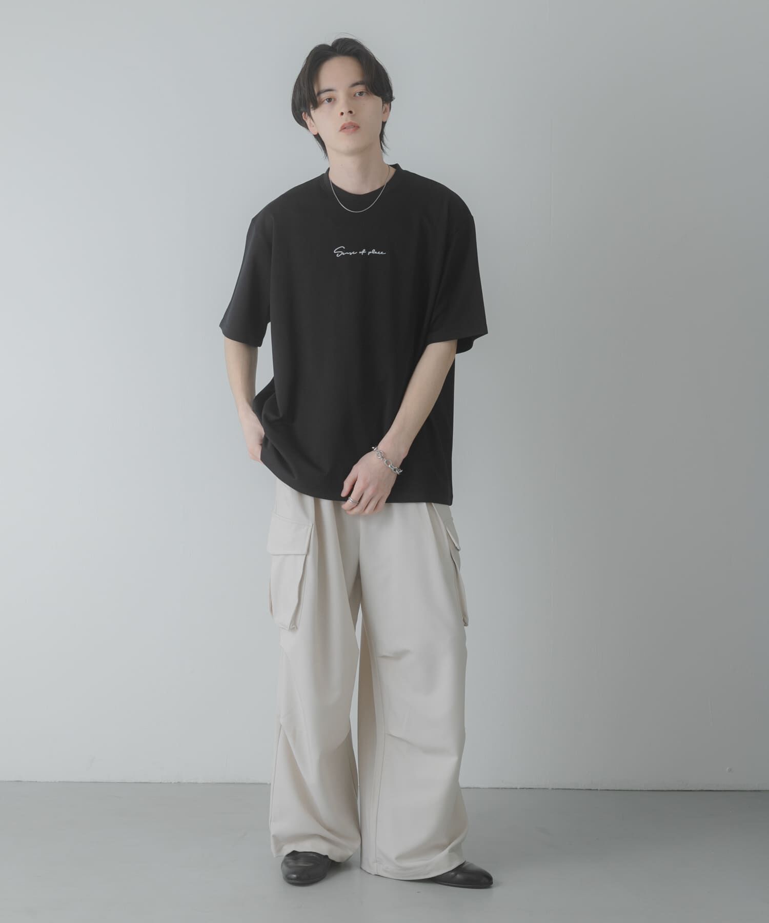 SENSE OF PLACE by URBAN RESEARCH「『一部WEB限定ｶﾗｰ/ﾕﾆｾｯｸｽ』ｼｼｭｳﾎﾟﾝﾁｼｮｰﾄｽﾘｰﾌﾞ」|Tシャツ・カットソー|