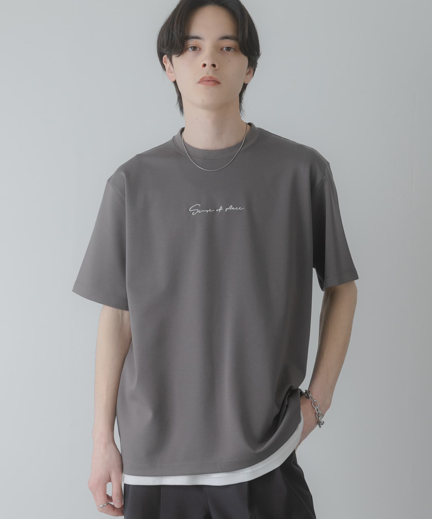 SENSE OF PLACE by URBAN RESEARCH「『一部WEB限定ｶﾗｰ/ﾕﾆｾｯｸｽ』ｼｼｭｳﾎﾟﾝﾁｼｮｰﾄｽﾘｰﾌﾞ」|Tシャツ・カットソー|