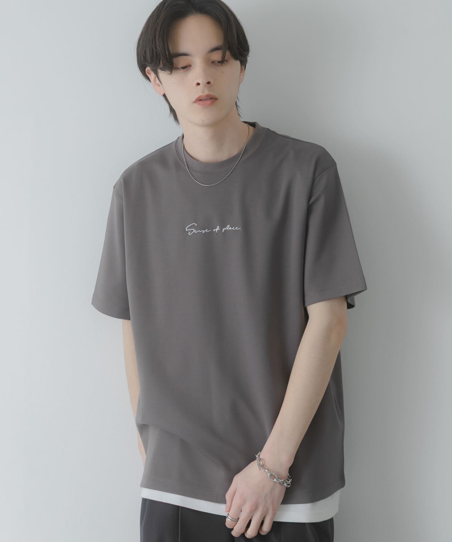 SENSE OF PLACE by URBAN RESEARCH「『一部WEB限定ｶﾗｰ/ﾕﾆｾｯｸｽ』ｼｼｭｳﾎﾟﾝﾁｼｮｰﾄｽﾘｰﾌﾞ」|Tシャツ・カットソー|