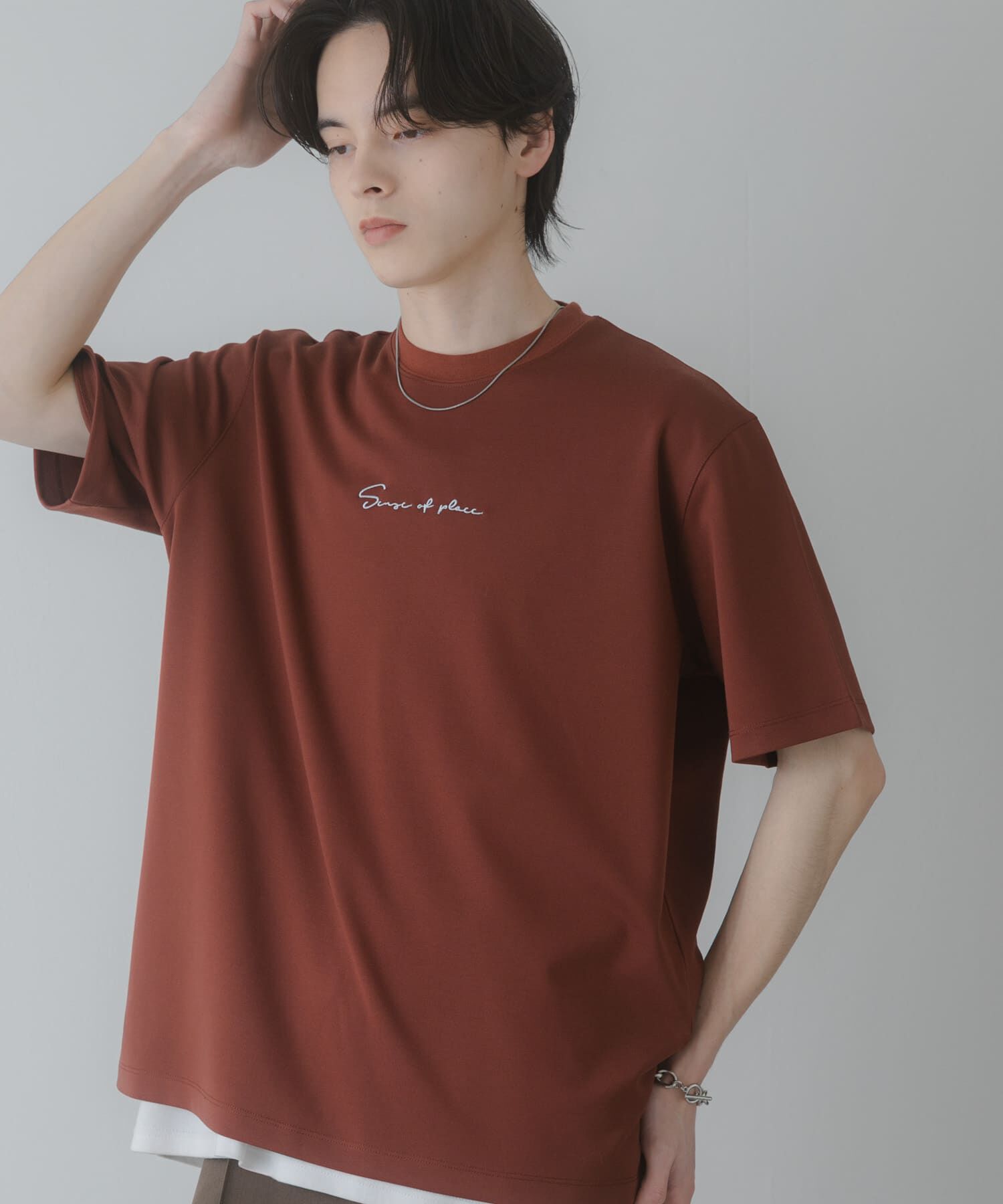 SENSE OF PLACE by URBAN RESEARCH「『一部WEB限定ｶﾗｰ/ﾕﾆｾｯｸｽ』ｼｼｭｳﾎﾟﾝﾁｼｮｰﾄｽﾘｰﾌﾞ」|Tシャツ・カットソー|