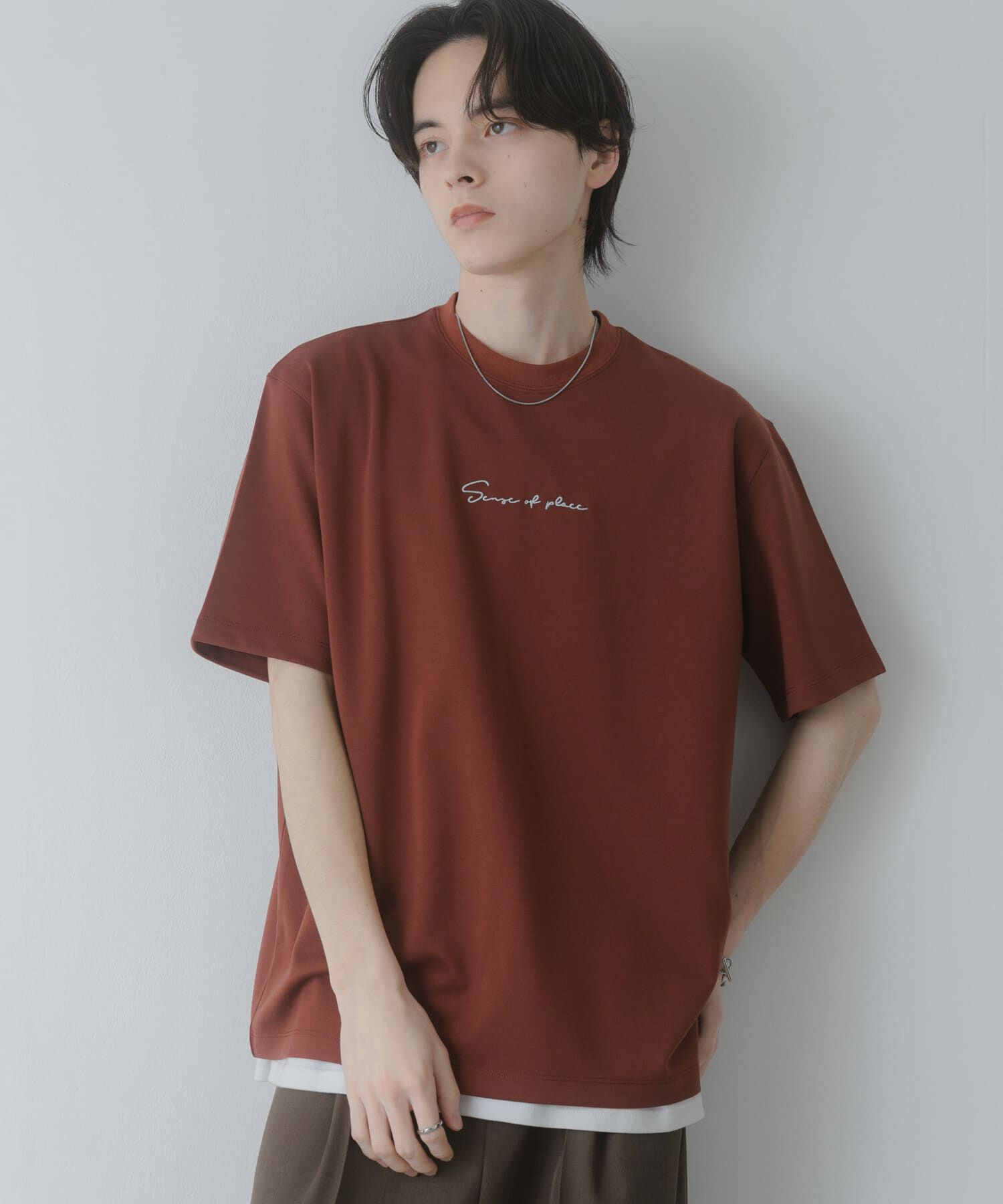 SENSE OF PLACE by URBAN RESEARCH「『一部WEB限定ｶﾗｰ/ﾕﾆｾｯｸｽ』ｼｼｭｳﾎﾟﾝﾁｼｮｰﾄｽﾘｰﾌﾞ」|Tシャツ・カットソー|