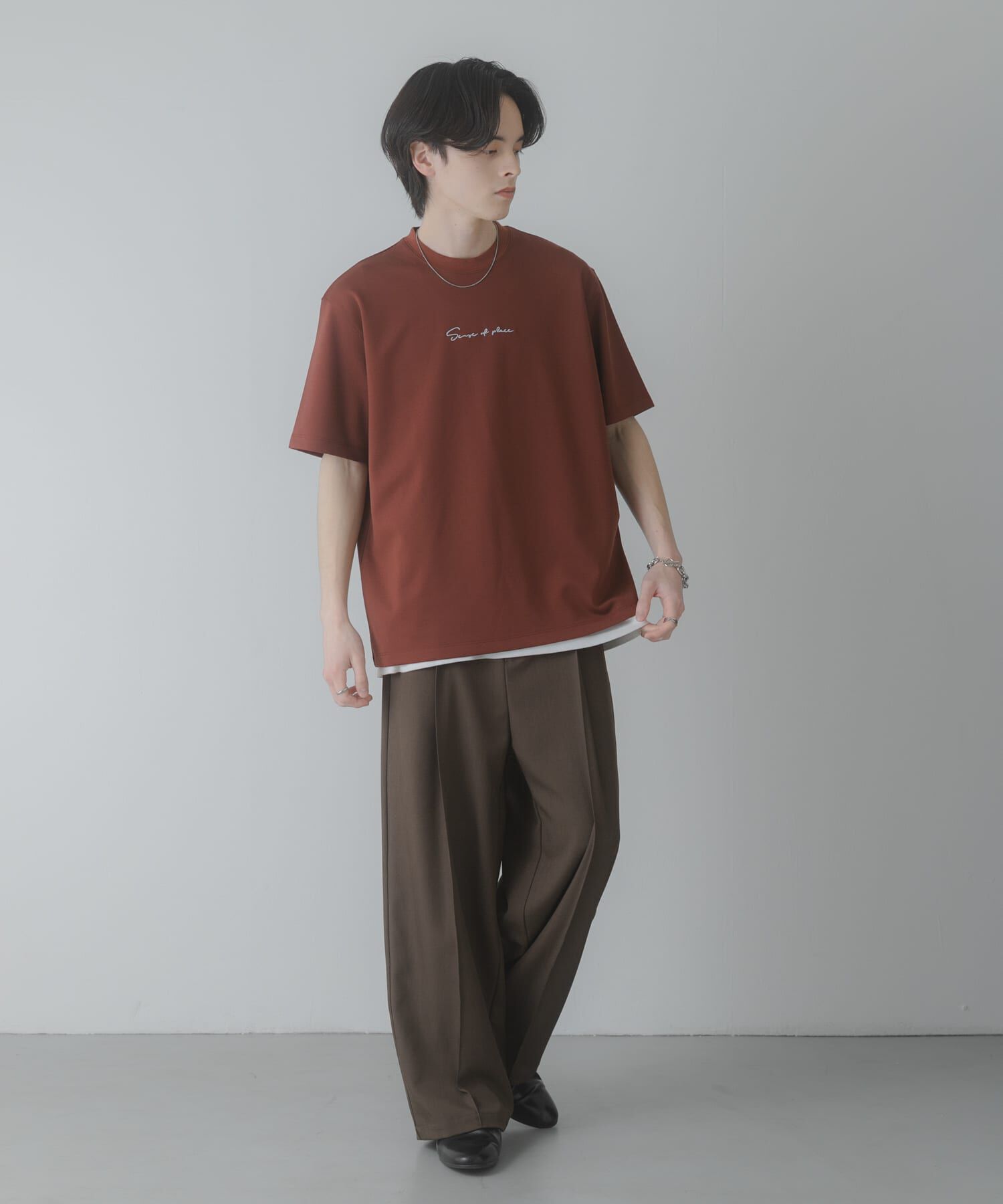 SENSE OF PLACE by URBAN RESEARCH「『一部WEB限定ｶﾗｰ/ﾕﾆｾｯｸｽ』ｼｼｭｳﾎﾟﾝﾁｼｮｰﾄｽﾘｰﾌﾞ」|Tシャツ・カットソー|
