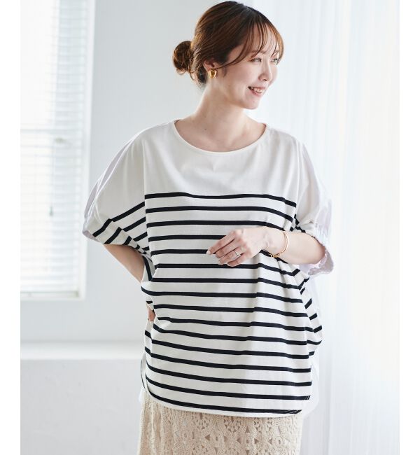 le.coeur blanc「TORRAZZO DONNAボーダー切替プルオーバー」|Tシャツ・カットソー|