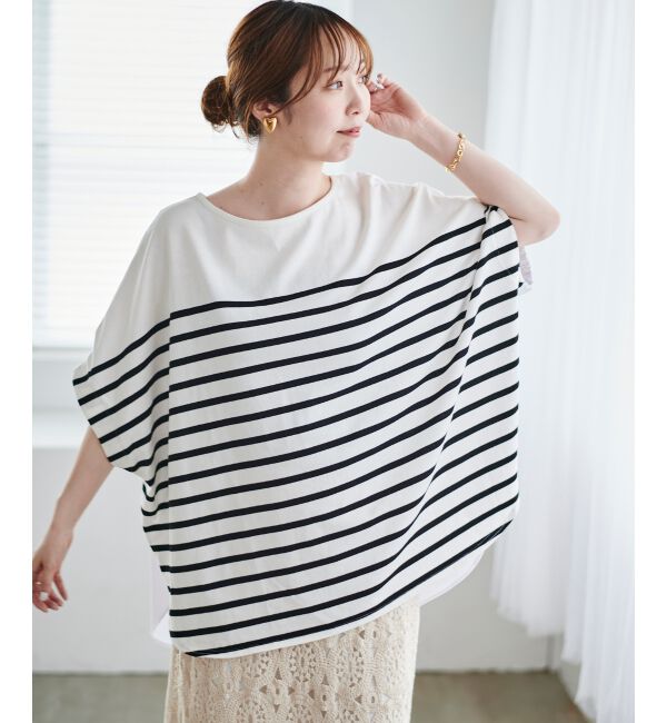 le.coeur blanc「TORRAZZO DONNAボーダー切替プルオーバー」|Tシャツ・カットソー|