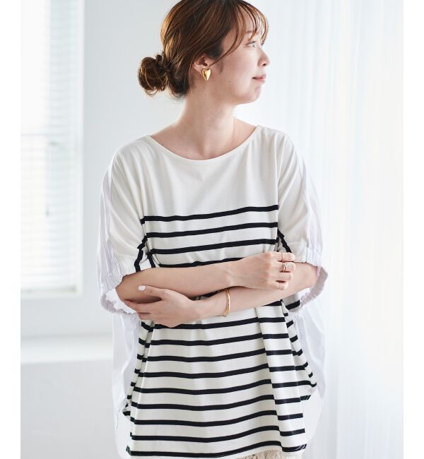 le.coeur blanc「TORRAZZO DONNAボーダー切替プルオーバー」|Tシャツ・カットソー|