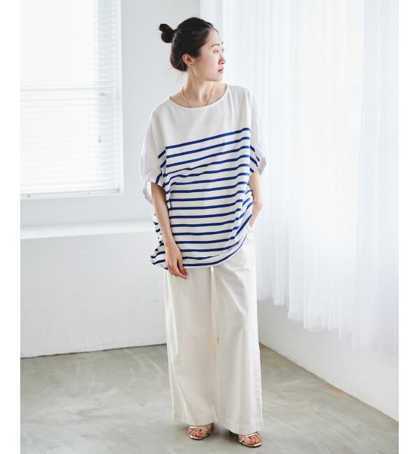 le.coeur blanc「TORRAZZO DONNAボーダー切替プルオーバー」|Tシャツ・カットソー|