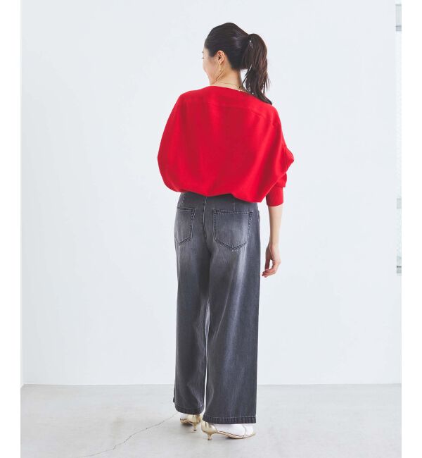 le.coeur blanc「タックワイドデニムパンツ」|デニム|
