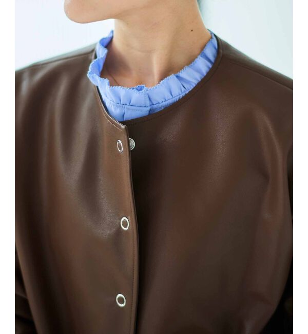 le.coeur blanc「ノーカラーリングドットボタン合皮ジャケット」|その他|