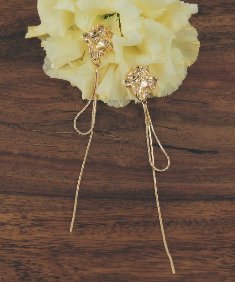 YECCA VECCA「ニュアンスメタルチェーンピアス」|ピアス|Gold