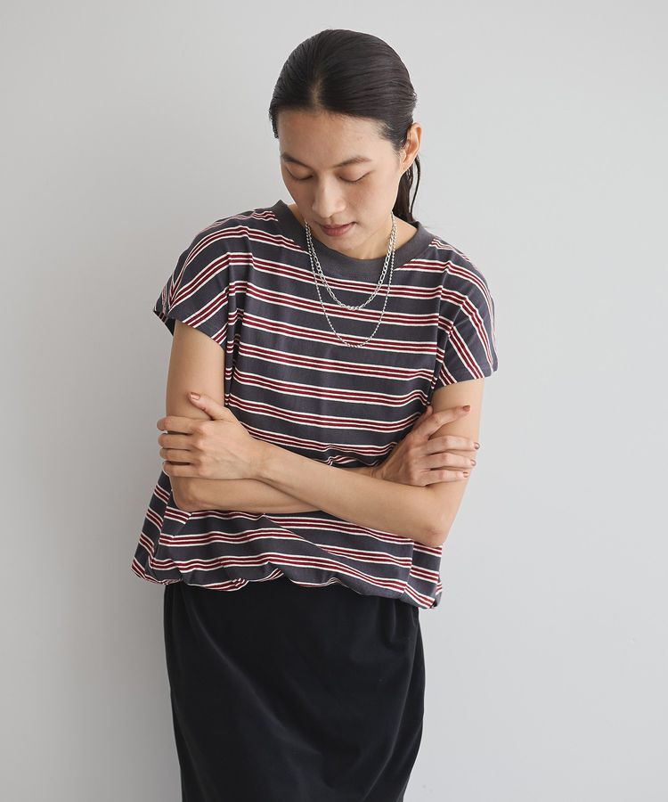 GARAGE OF GOOD CLOTHING「マルチボーダードロストプルオーバー」|Tシャツ・カットソー|Charcoal Gray