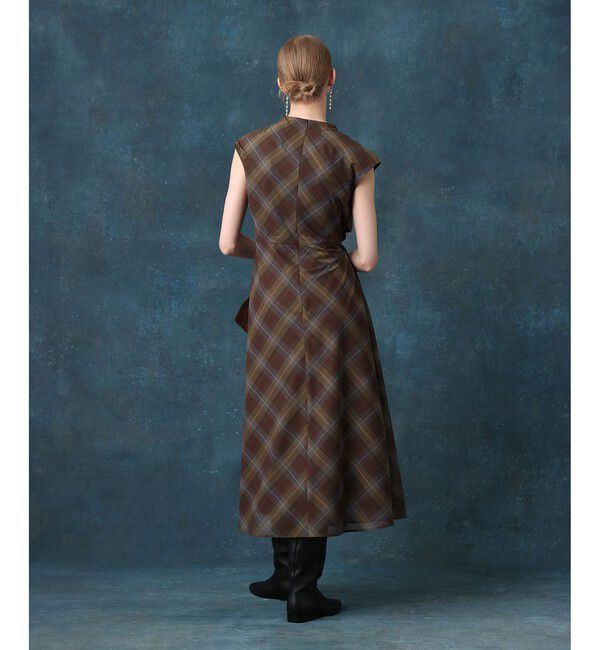 LOULOU WILLOUGHBY「ドレープチェックワンピース」|ワンピース|