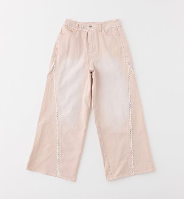  「【SMサイズ展開あり】レース付きワイドデニムパンツ」|その他|