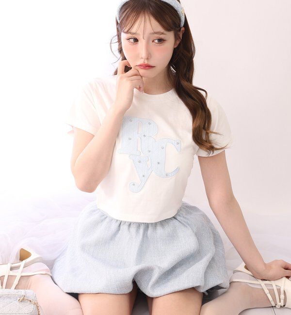 「ビジュー付きロゴアソートサスティナブルTシャツ」|プルオーバー|