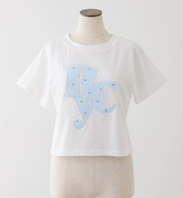  「ビジュー付きロゴアソートサスティナブルTシャツ」|プルオーバー|