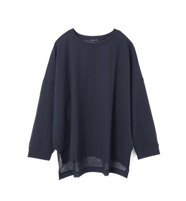 mizuiro ind「mizuiro ind ワッシャーボイルワイドプルオーバー」|Tシャツ・カットソー|ネイビー