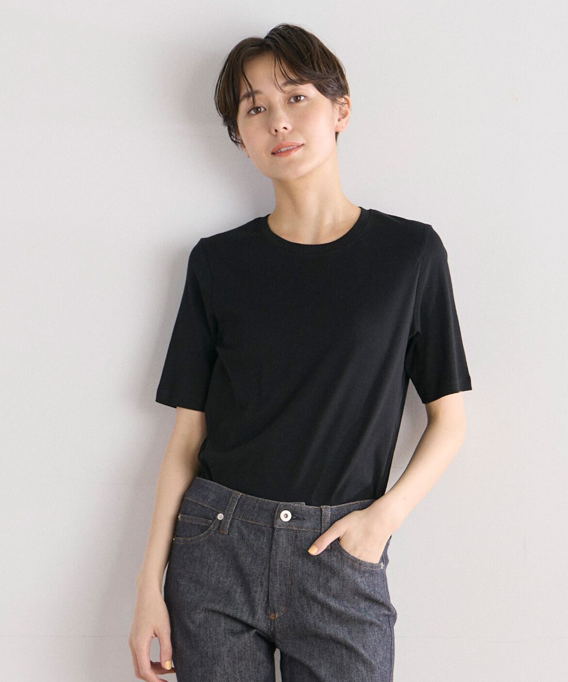 DAY by DAY it&rsquo;s international「ベーシッククルーネックTシャツ《スビン綿MIXフライス》」|Tシャツ・カットソー|ブラック