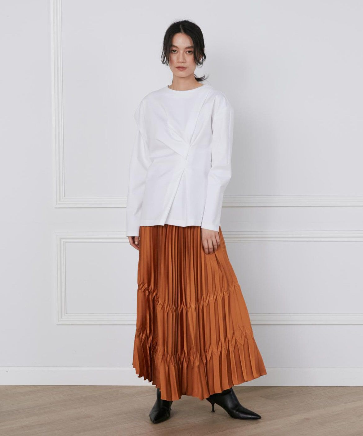 INED「《大きいｻｲｽﾞ》ｱｼﾝﾒﾄﾘｰﾃﾞｻﾞｲﾝｶｯﾄｿｰ《la veille by SUP」|Tシャツ・カットソー|