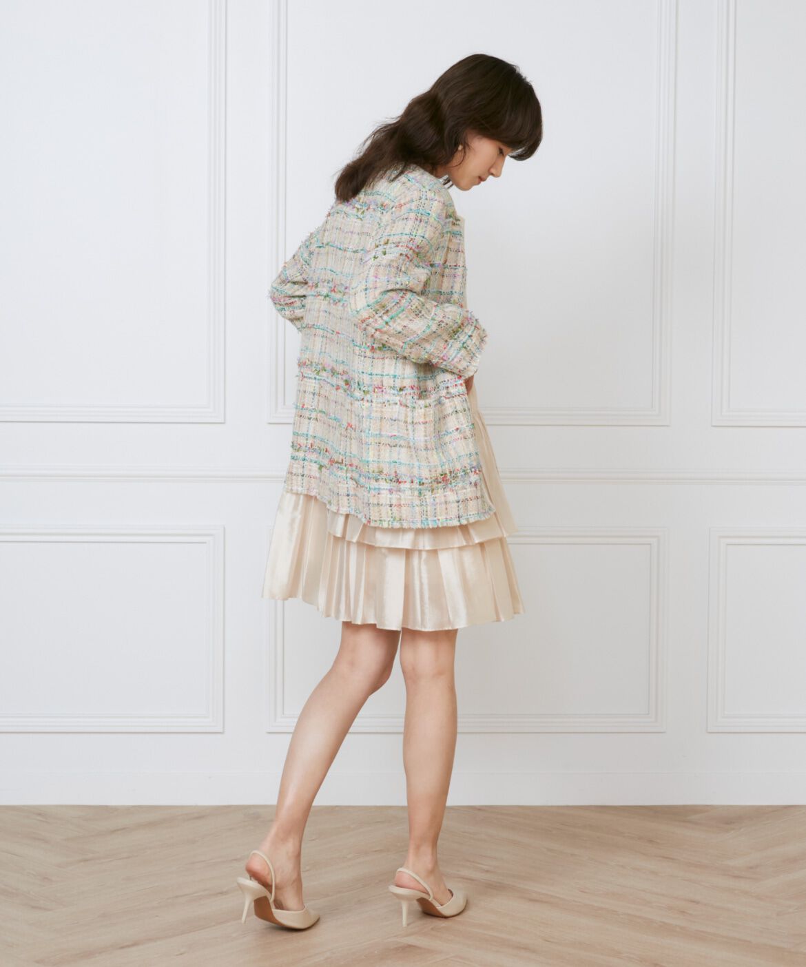 INED「シャーリングプリーツワンピース《la veille by SUPERIOR CLOSET》」|ワンピース|