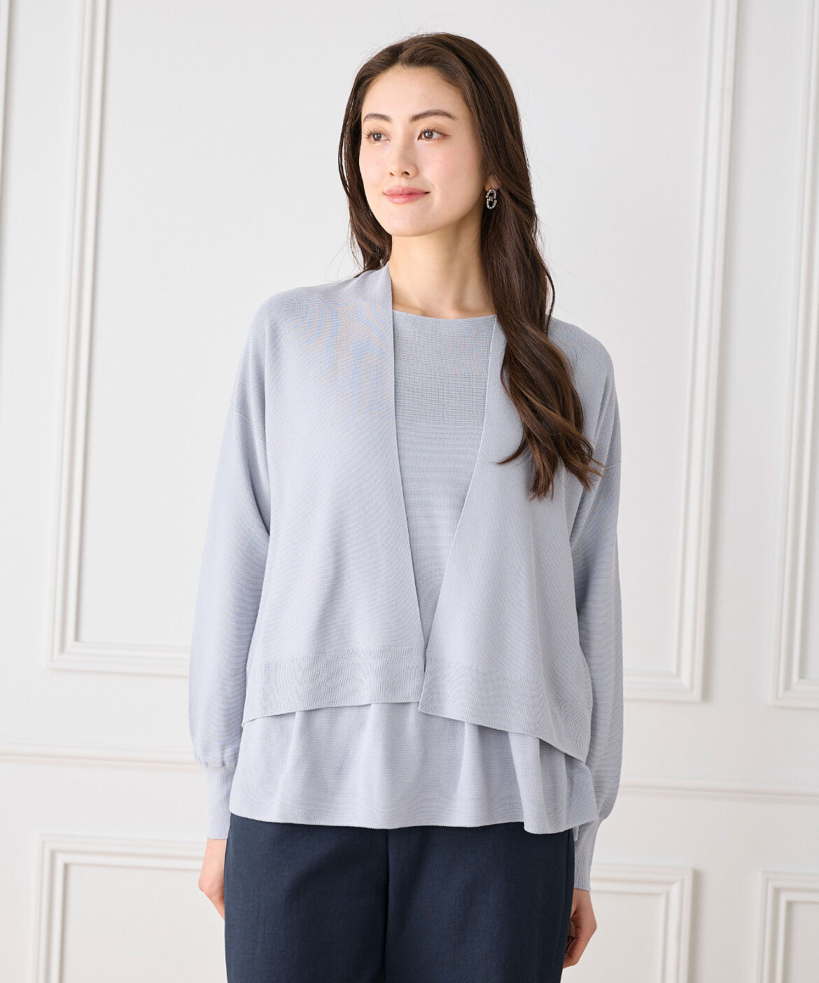 7-IDconcept.「《大きいサイズ》ホールガーメントカーディガン」|カーディガン|