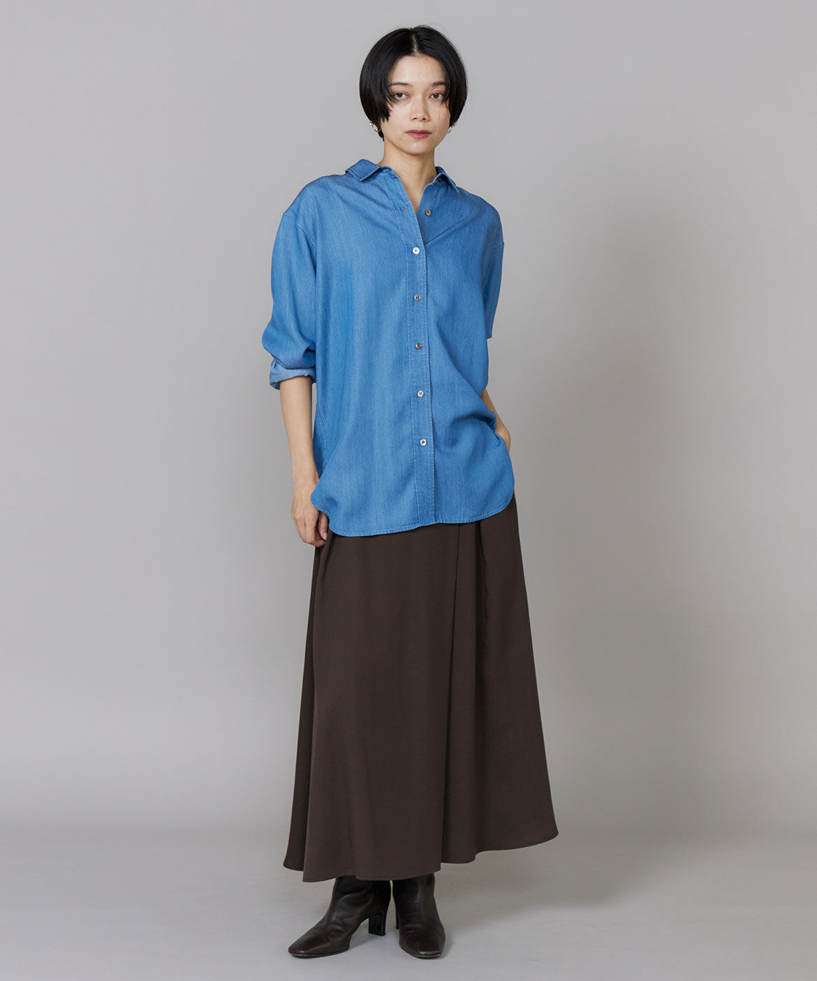 INED「《大きいｻｲｽﾞ》ﾚｷﾞｭﾗｰｶﾗｰﾃﾞﾆﾑｼｬﾂ | ﾓｲｽﾄな肌触 」|シャツ・ブラウス|