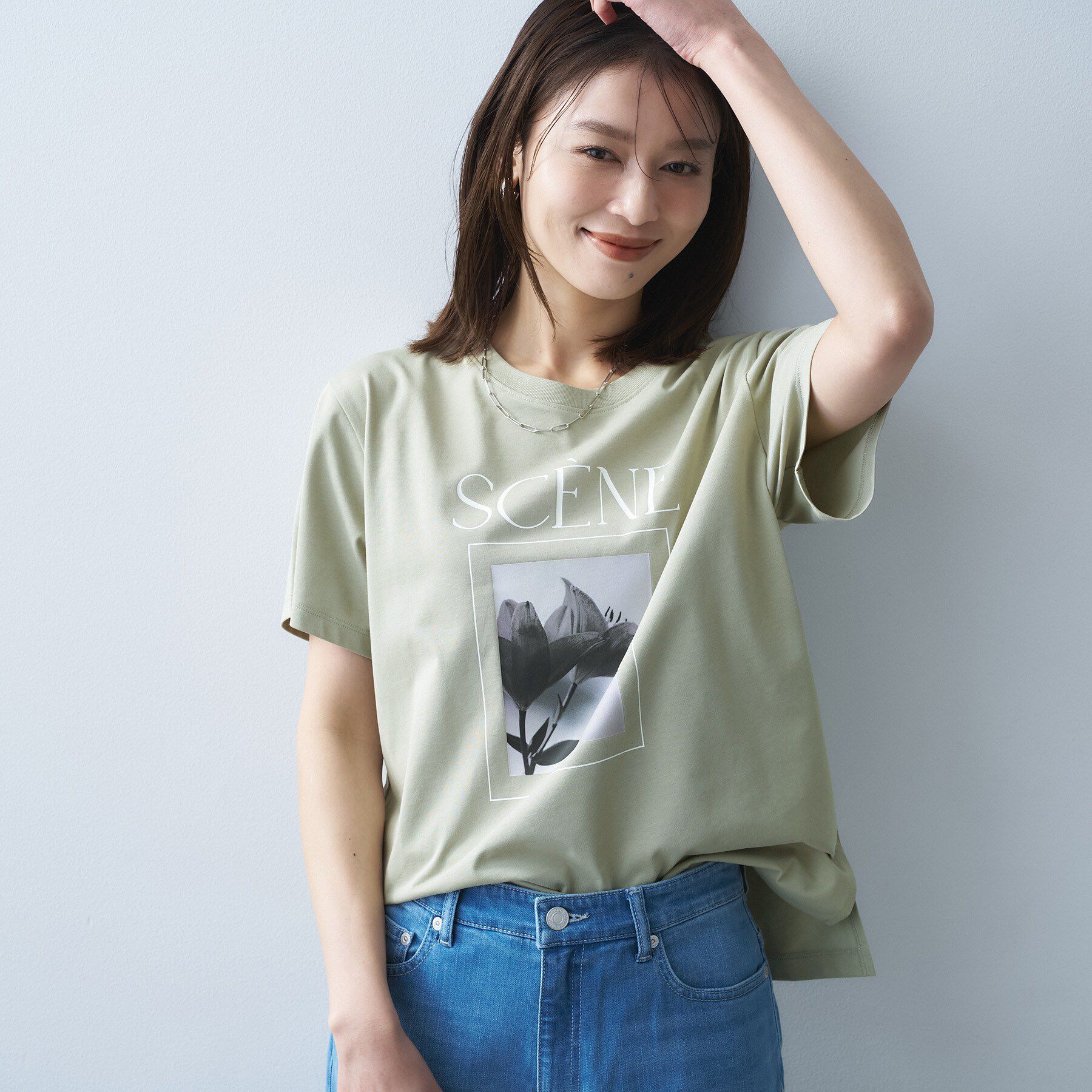 UNTITLED「【古畑星夏さん着用/ロゴ/プリント】グラフィックTシャツ」|Tシャツ・カットソー|オリーブグリーン(6