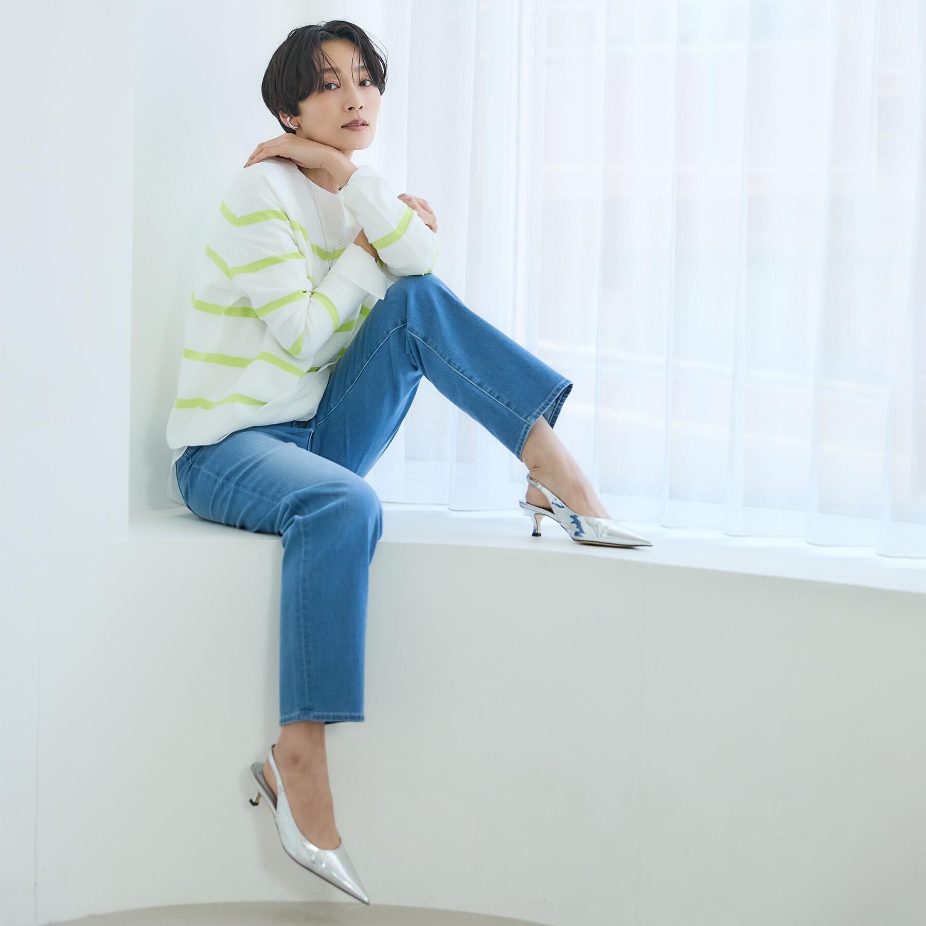 UNTITLED「【新色追加/人気デニム】MAKE&times;DENIMスリムストレート」|デニム|