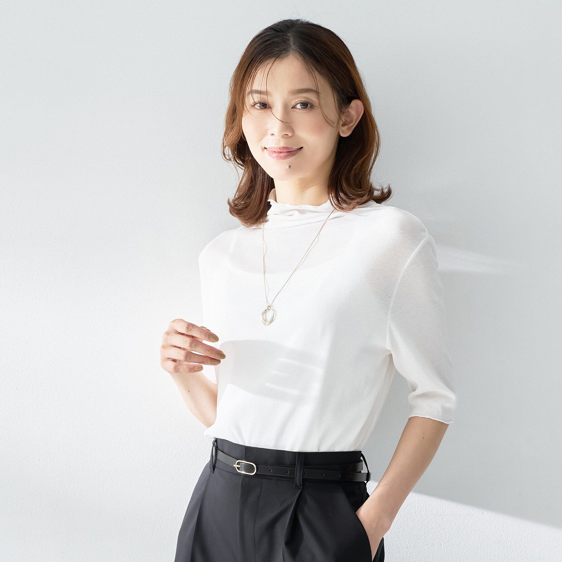 UNTITLED「シアーテレコハイネックトップス」|Tシャツ・カットソー|