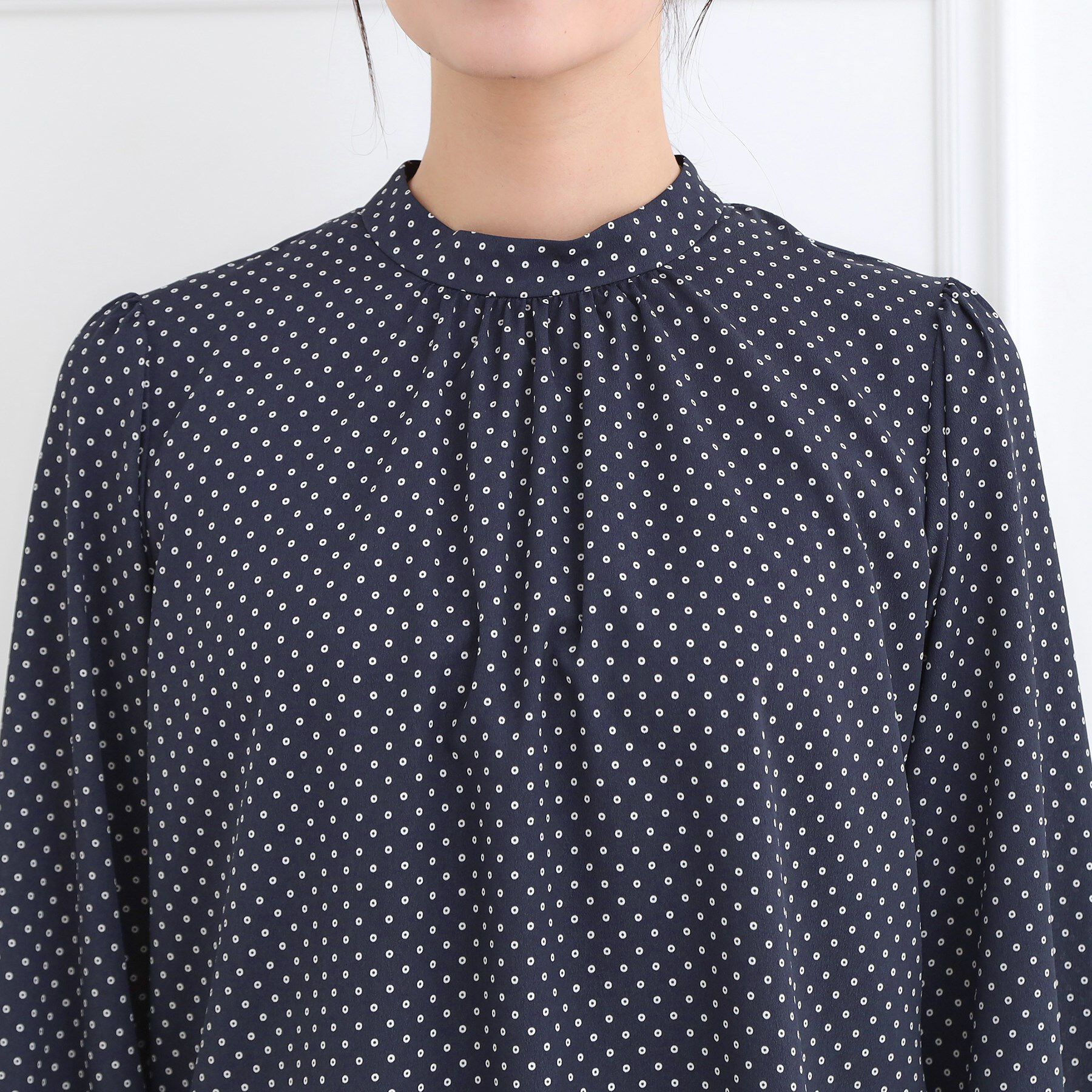 Reflect「【SS-4Lサイズ】ドットプリントブラウス」|シャツ・ブラウス|