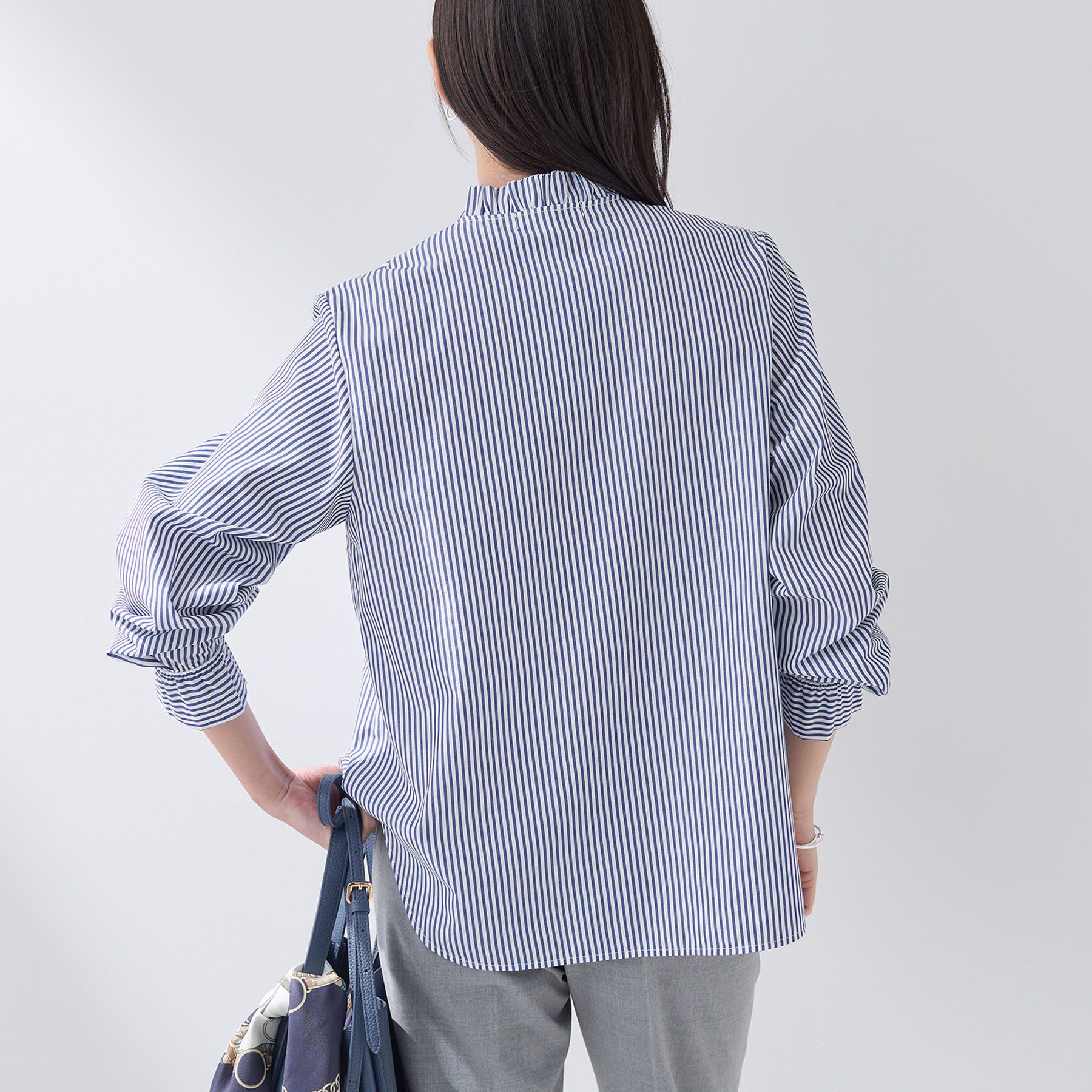 INDIVI「【トレンド】フリル衿シャツブラウス」|シャツ・ブラウス|