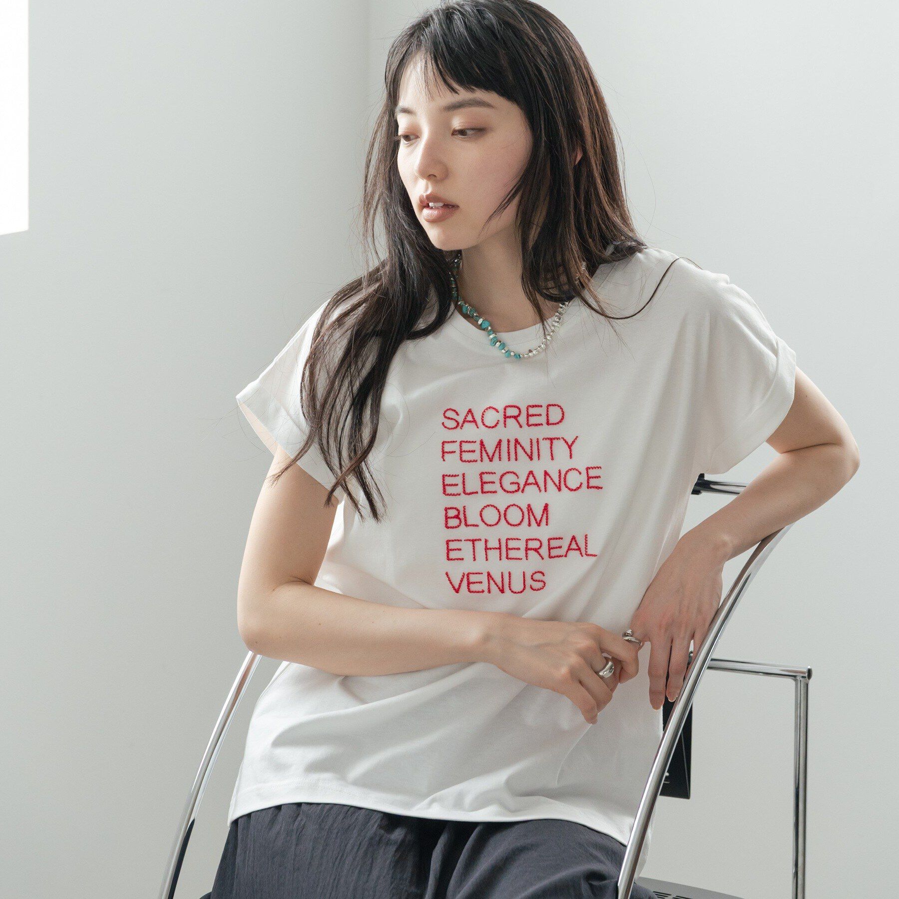 GALLEST「刺繍フレーズTシャツ」|Tシャツ・カットソー|
