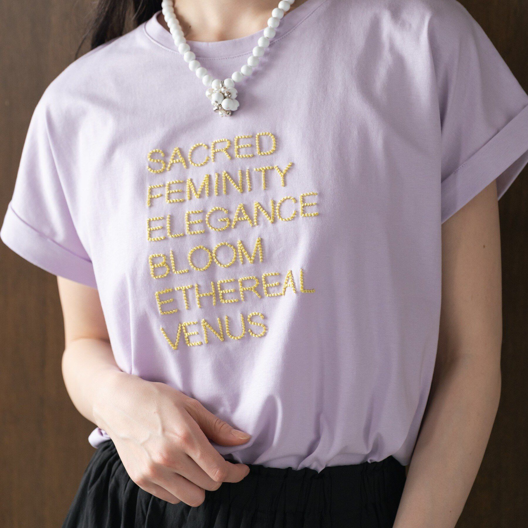 GALLEST「刺繍フレーズTシャツ」|Tシャツ・カットソー|