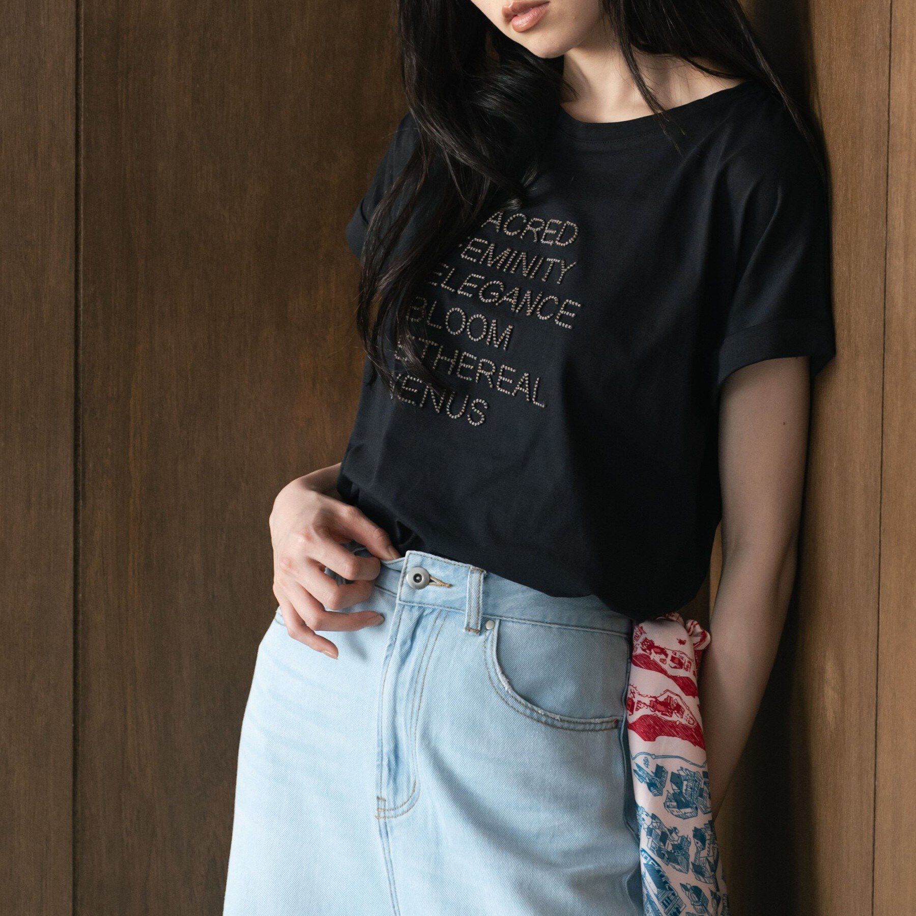 GALLEST「刺繍フレーズTシャツ」|Tシャツ・カットソー|
