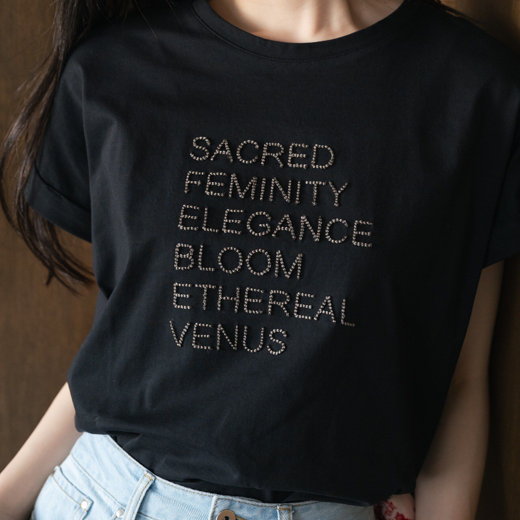 GALLEST「刺繍フレーズTシャツ」|Tシャツ・カットソー|