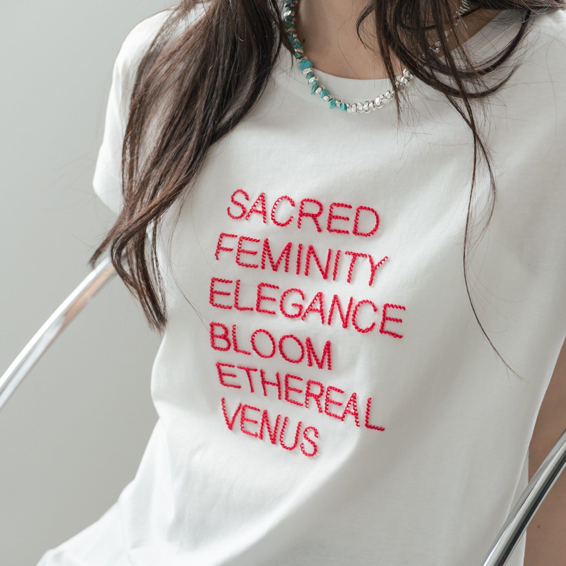 GALLEST「刺繍フレーズTシャツ」|Tシャツ・カットソー|