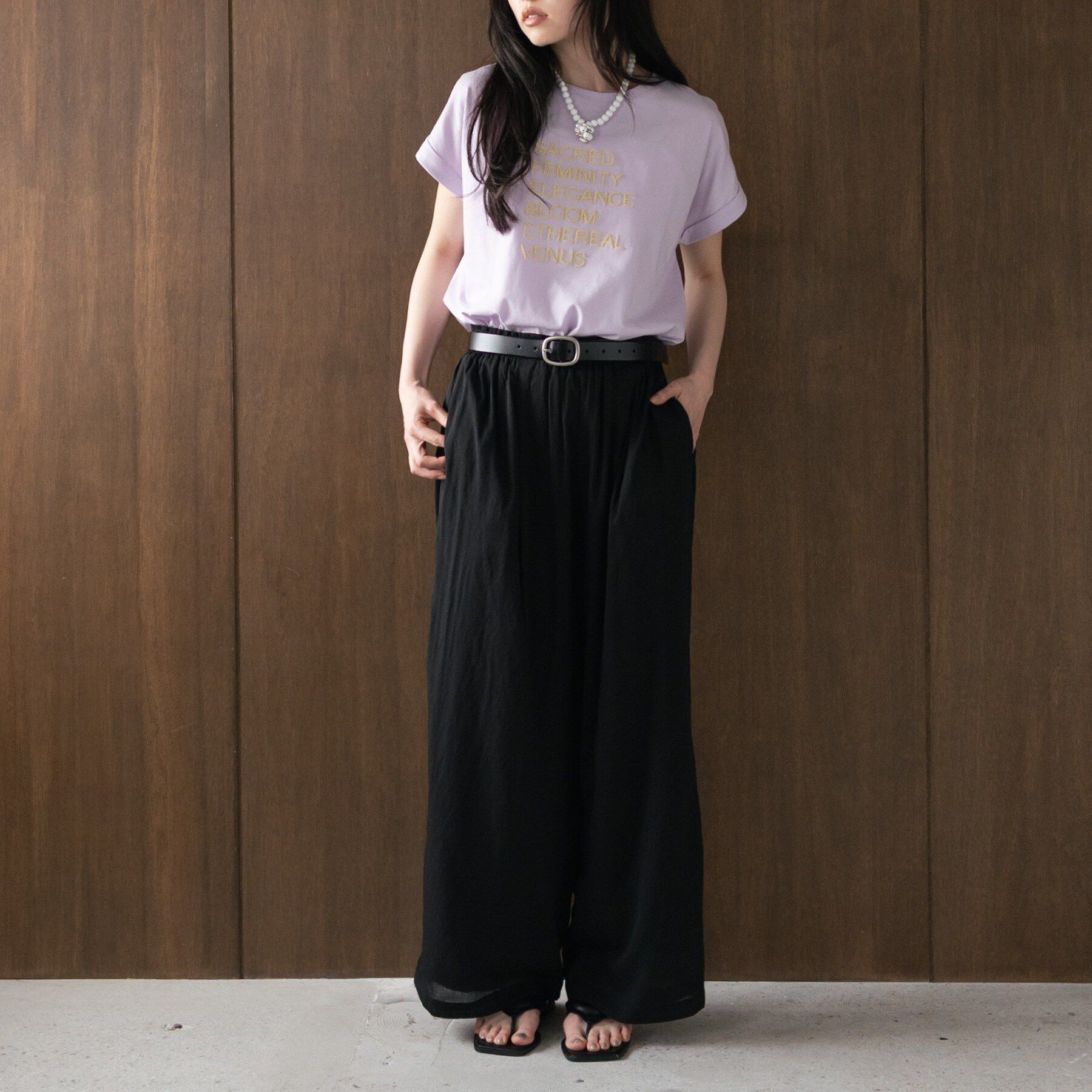 GALLEST「刺繍フレーズTシャツ」|Tシャツ・カットソー|
