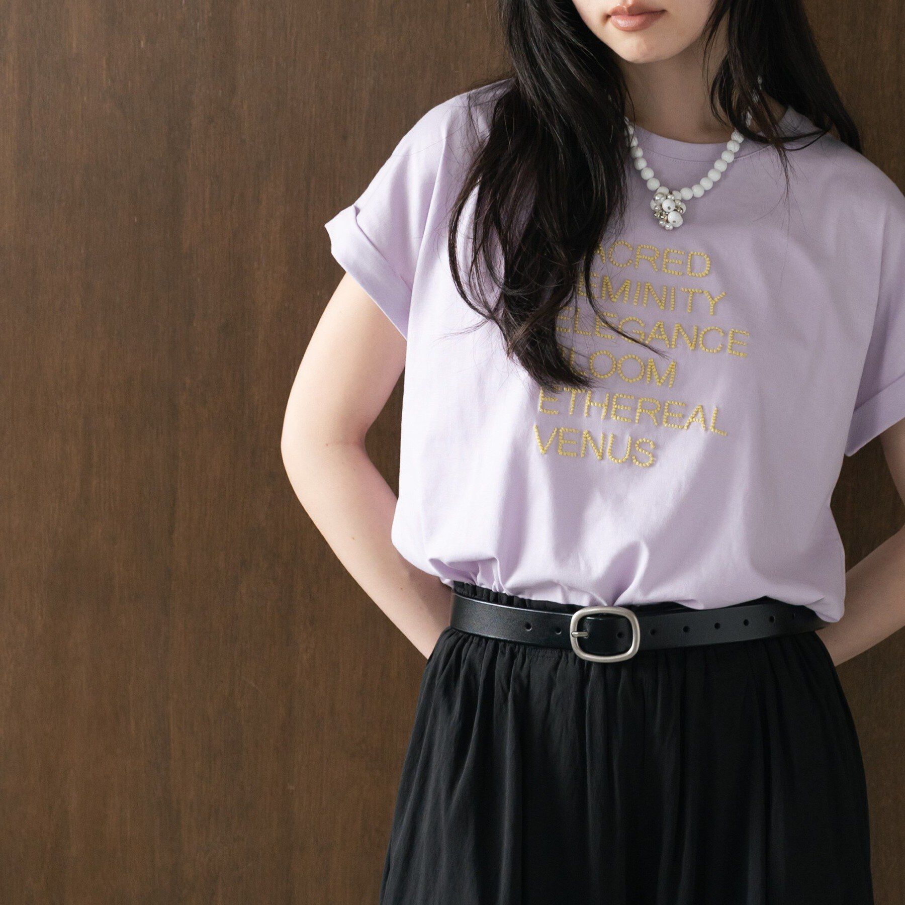 GALLEST「刺繍フレーズTシャツ」|Tシャツ・カットソー|