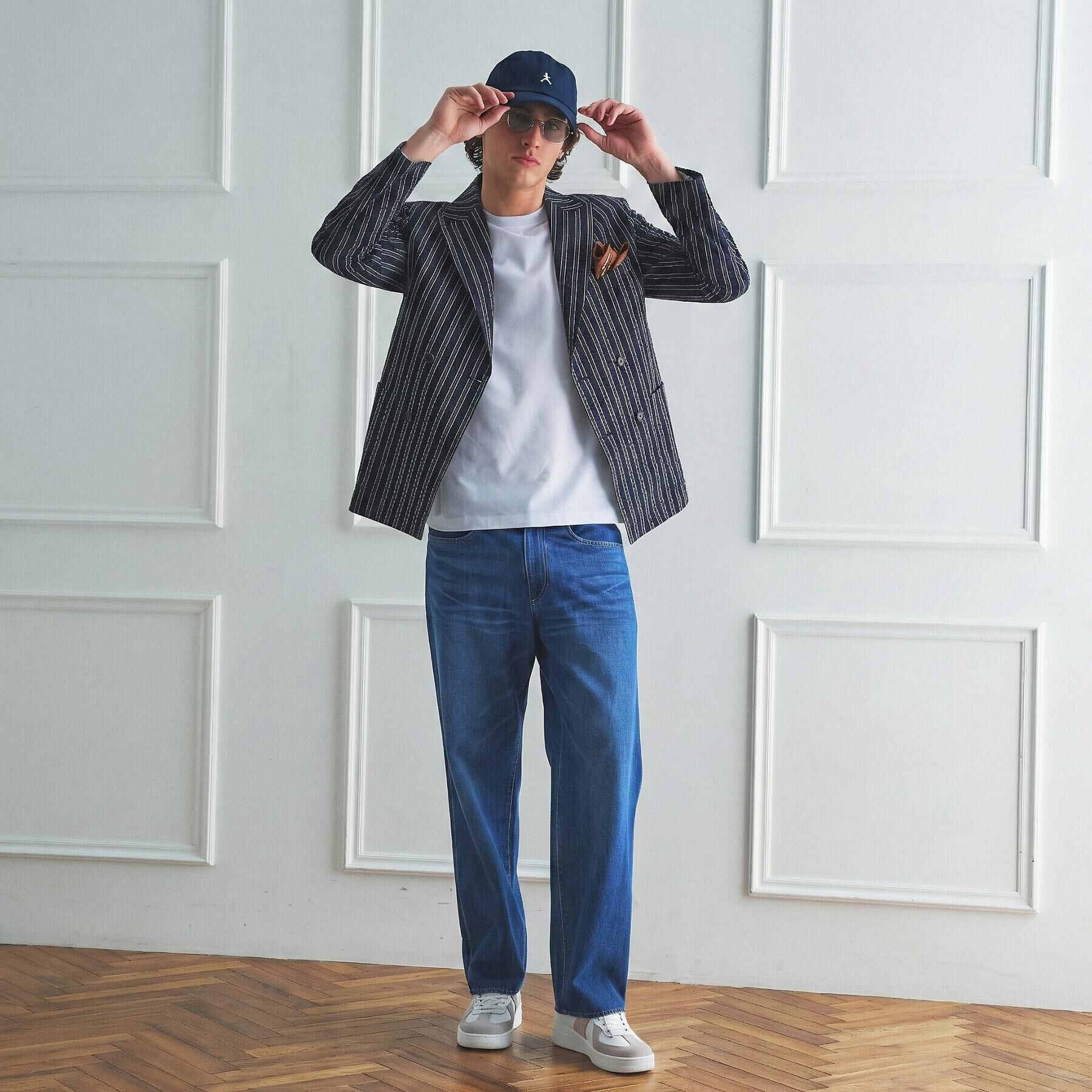 TAKEO KIKUCHI「【BOWLER HAT LABEL】サッカーストライプ ダブルジャケット」|テーラードジャケット|