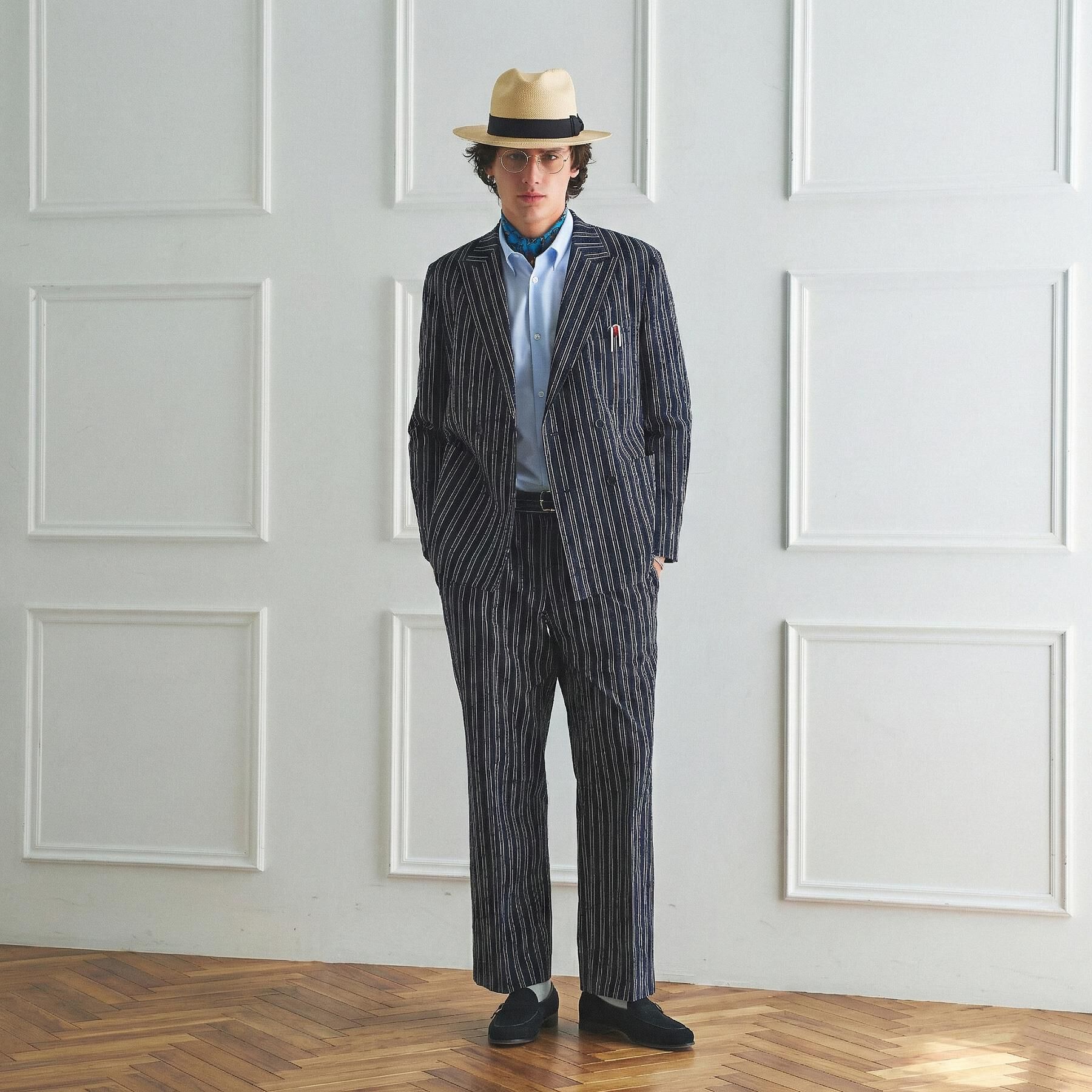 TAKEO KIKUCHI「【BOWLER HAT LABEL】サッカーストライプ ダブルジャケット」|テーラードジャケット|