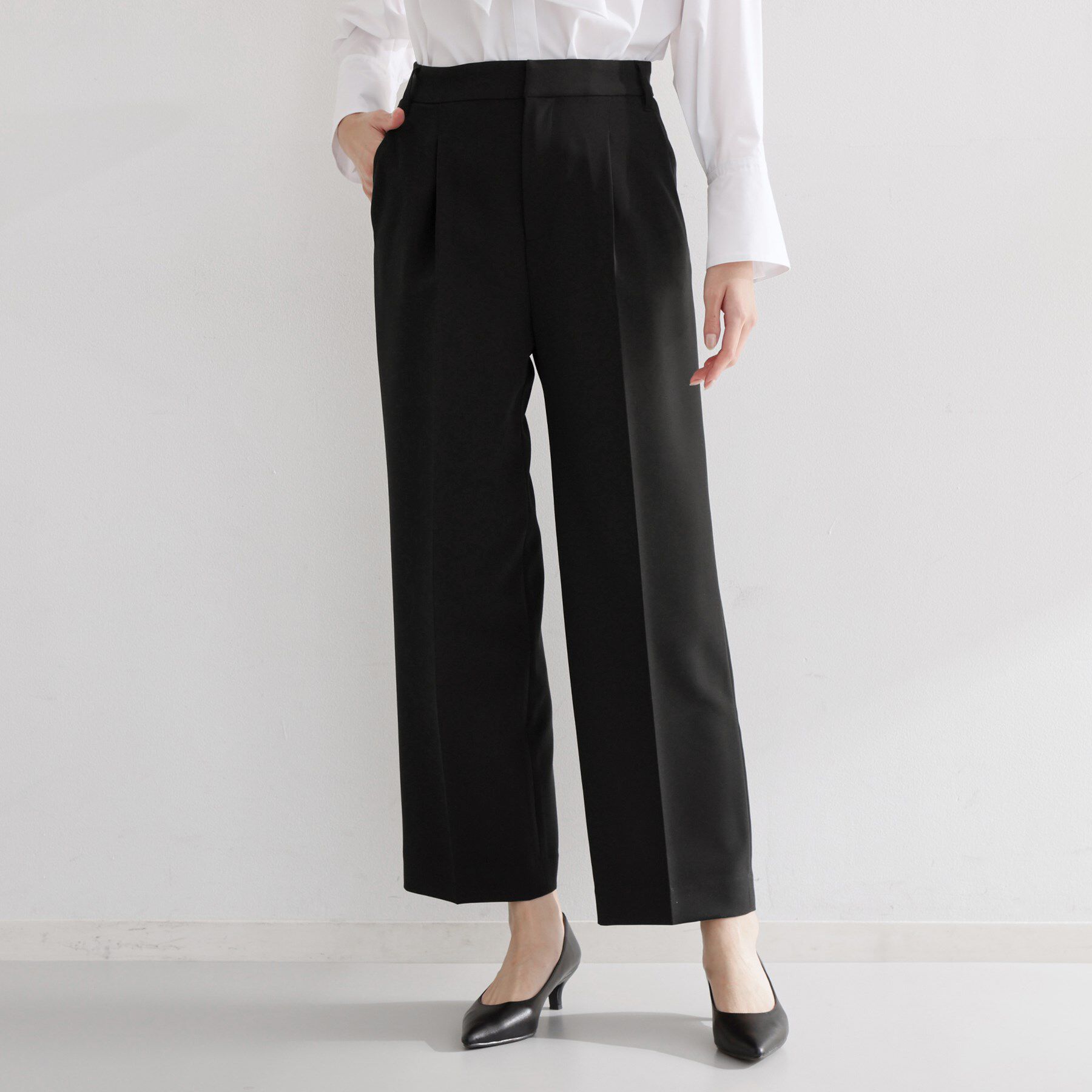 THE SHOP TK「【通勤スタイルに】ダブルクロスワイドパンツ/セットアップ可」|その他|