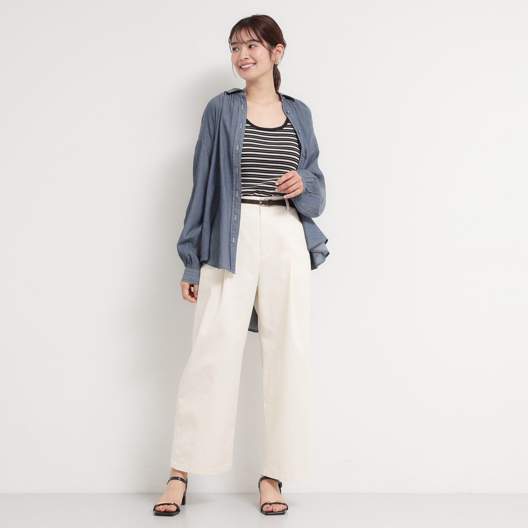 THE SHOP TK「軽やかでエアリー シアーデニムシャツ」|シャツ・ブラウス|