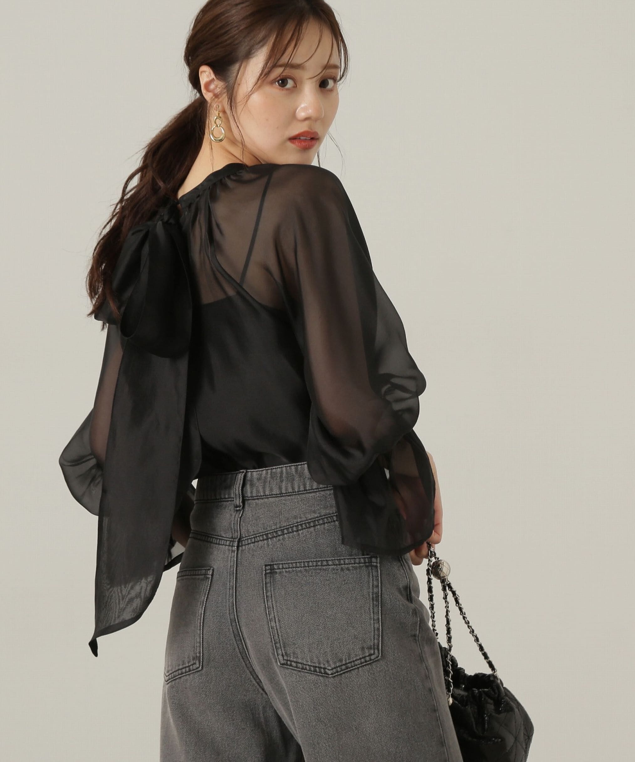 PROPORTION BODY DRESSING「2wayシアーボウタイブラウス24AW」|シャツ・ブラウス|