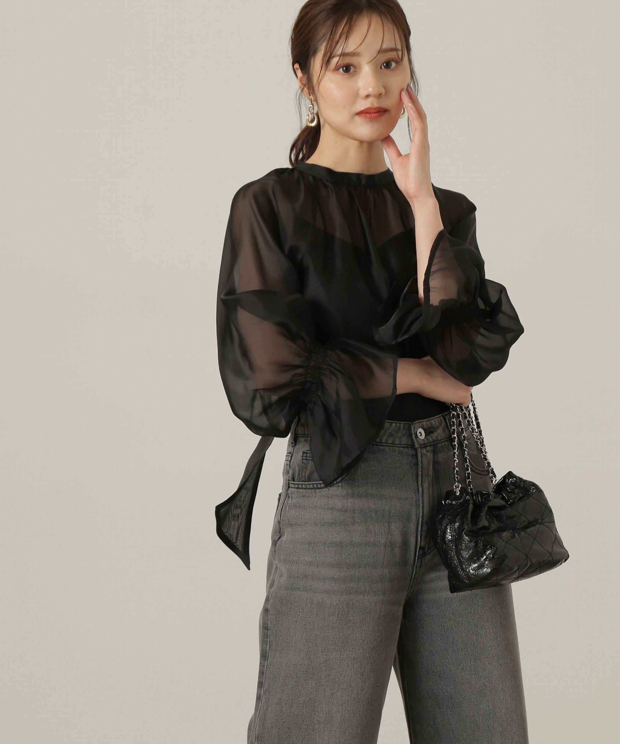 PROPORTION BODY DRESSING「2wayシアーボウタイブラウス24AW」|シャツ・ブラウス|
