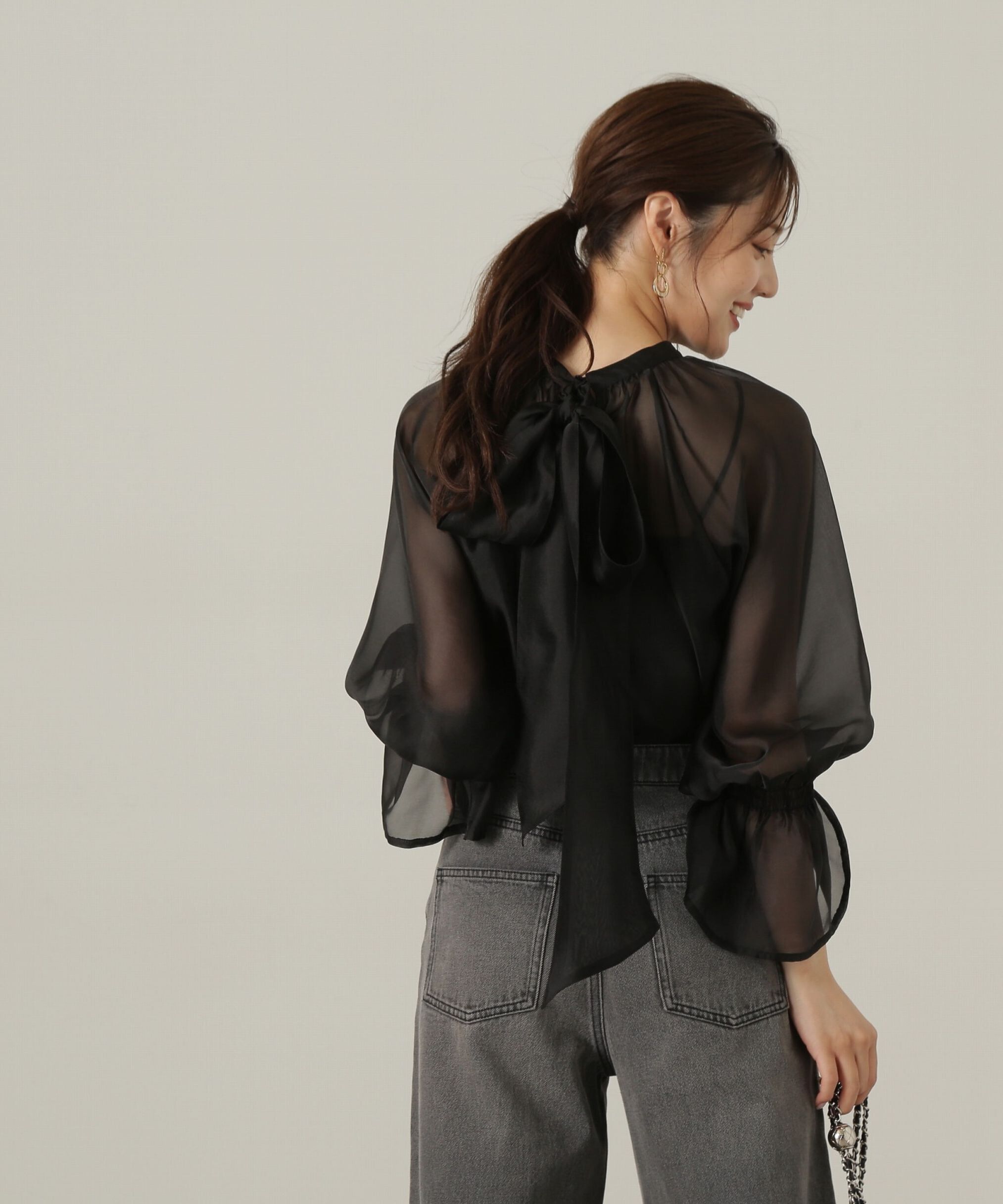 PROPORTION BODY DRESSING「2wayシアーボウタイブラウス24AW」|シャツ・ブラウス|